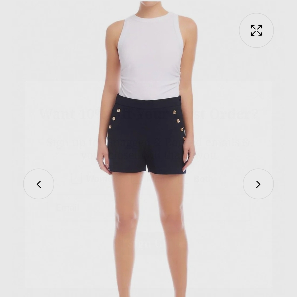 Women's Black Button-Detail Shorts